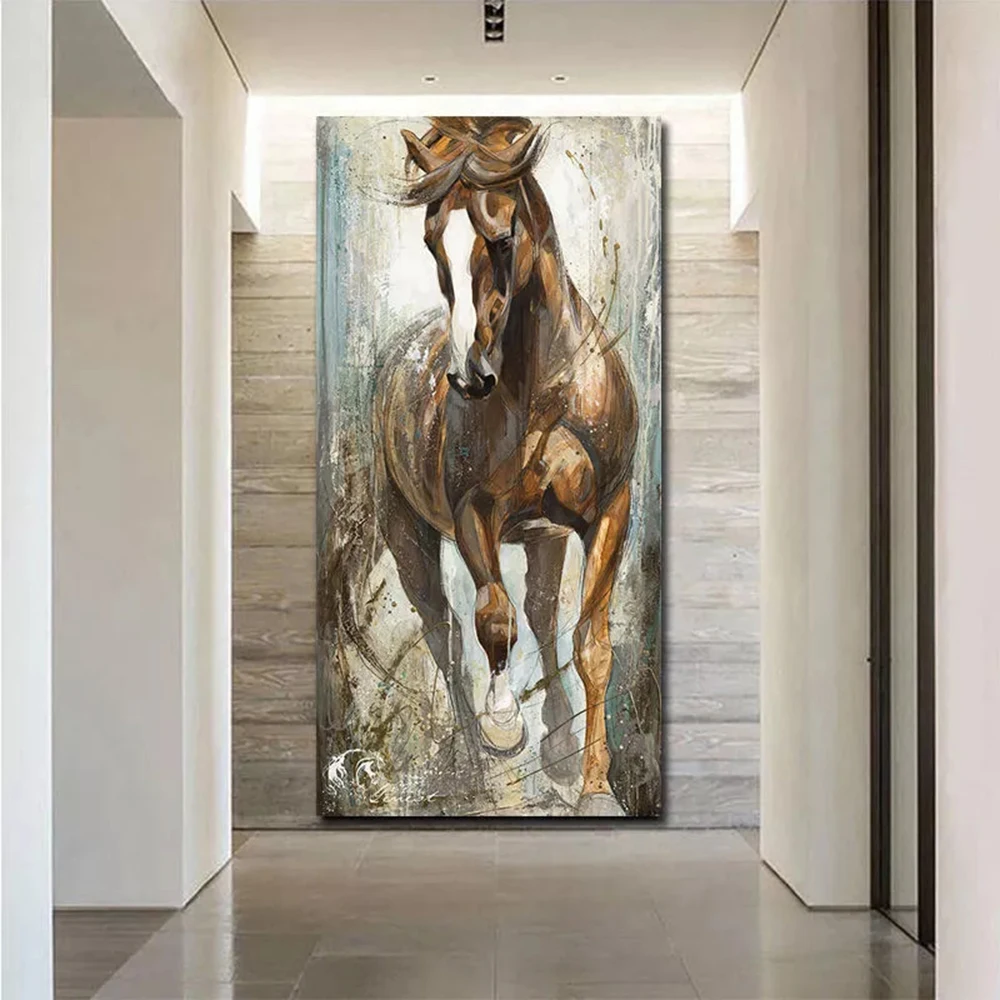 

Printing Horse Oil Painting On Canvas Wall Art Abstract Posters And Print Animal HD Picture For Living Room Mural Decoration