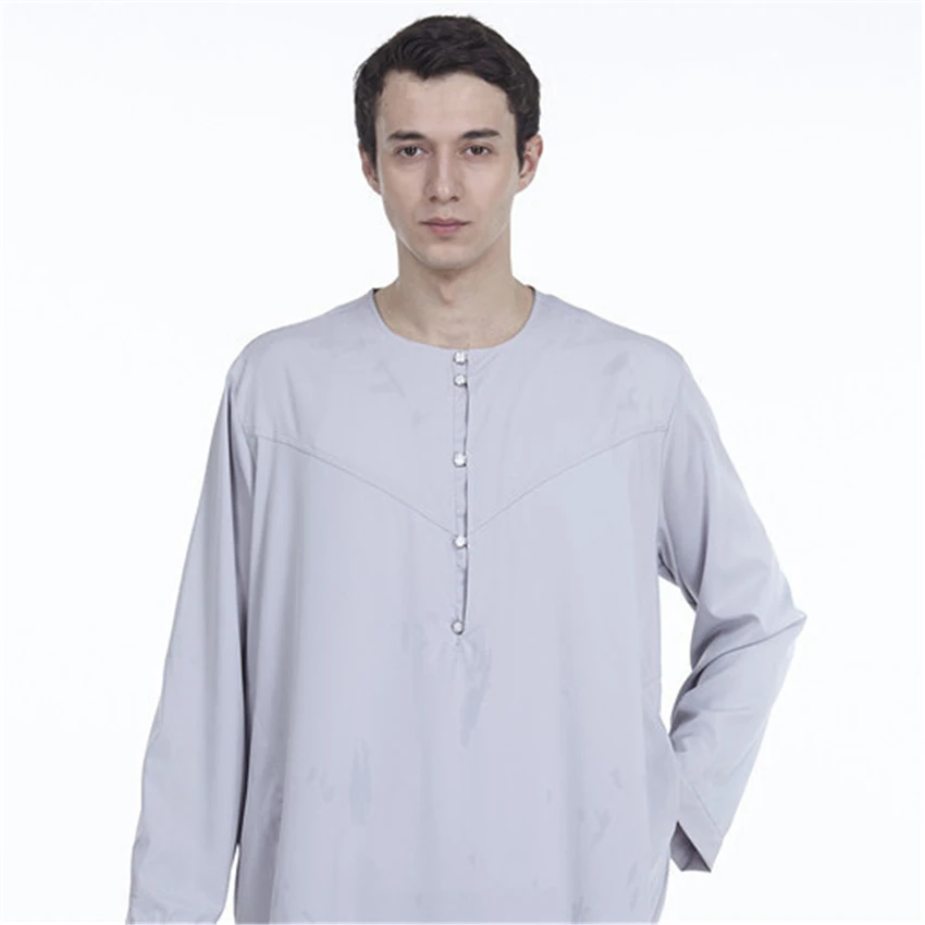 Arabic Abaya Islamic Clothing Men Muslim Dress Kaftan Robe Saudi Arabia Solid Gown Caftan Thobe Pakistan Male Clothing Djellaba