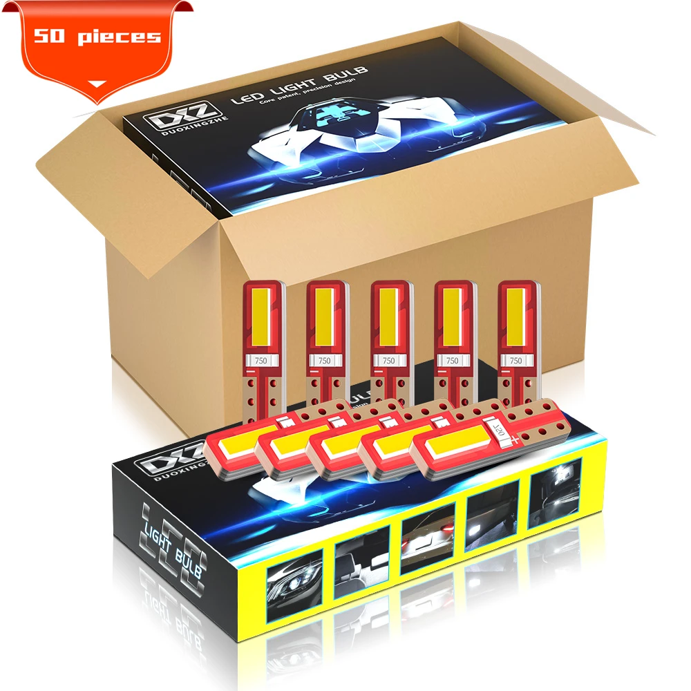 DXZ 50 шт. W3W W1.2W T5 светодиодный супер яркий Canbus белый 2SMD Chipsets безошибочный