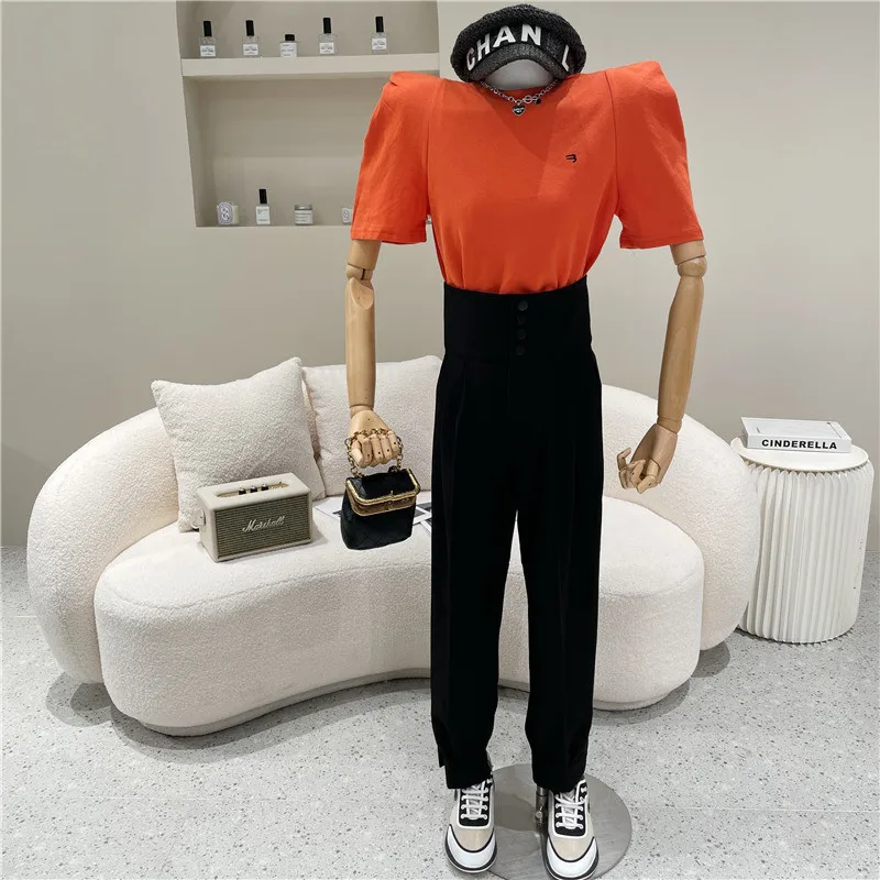 

Wide Leg Pants Women Spring Summer 2021 Niche Design High Waist Drop Feeling Floor Dragging Pants Loose Straight Slim Suit Pants