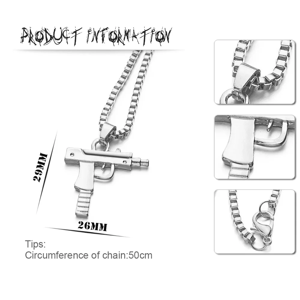 Dormon модная подвеска в стиле хип хоп с пистолетным пистолетом цепочка панк крутые