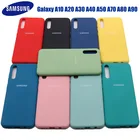 Чехол для Samsung A50, оригинальный мягкий защитный чехол из жидкого силикона для Samsung Galaxy A50, A20, A10, A40, A70, A30, A80, A90, чехол