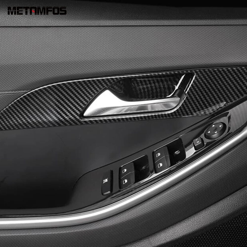 

For Hyundai Cantus Creta ix25 2020 2021 Inside Door Handle Bowl Cover Trim Decoration Carbon Fiber Interior Car Accessories