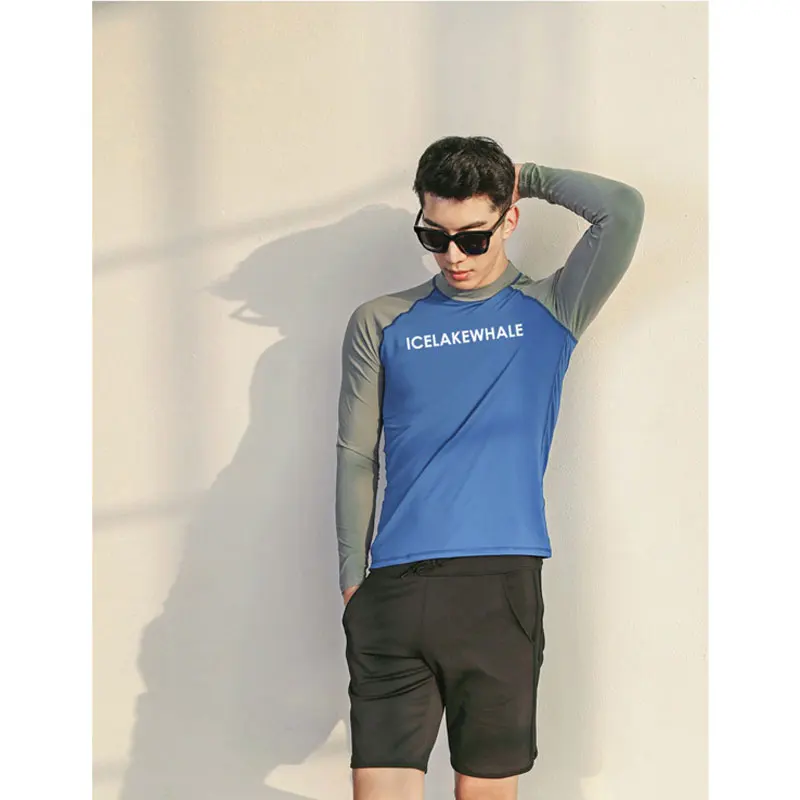 Мужская рубашка для плавания Wo футболка с длинным рукавом UPF 50 + серфинга и