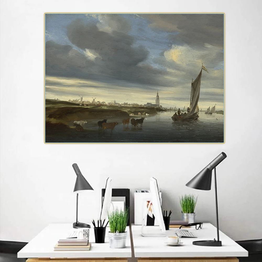 

Citon Jacob van Ruisdael《A View of Rhenen seen from the West》Canvas Oil Painting Landscape Art Picture Decor Home Decoration