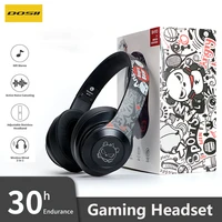 wireless gaming headset gamer headphone 7 1 surround hifi stereo headsets usb microphone breathing led light pc gamer for pc ps4
