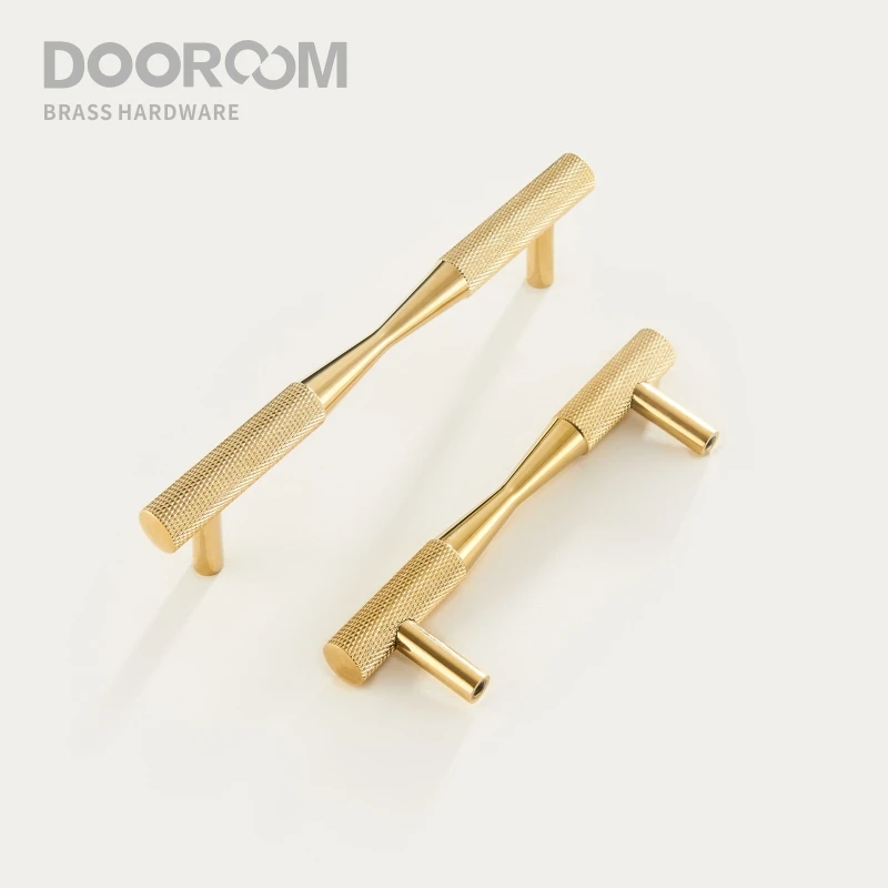 Латунные мебельные ручки Dooroom черные золотые изысканные накатные для шкафа
