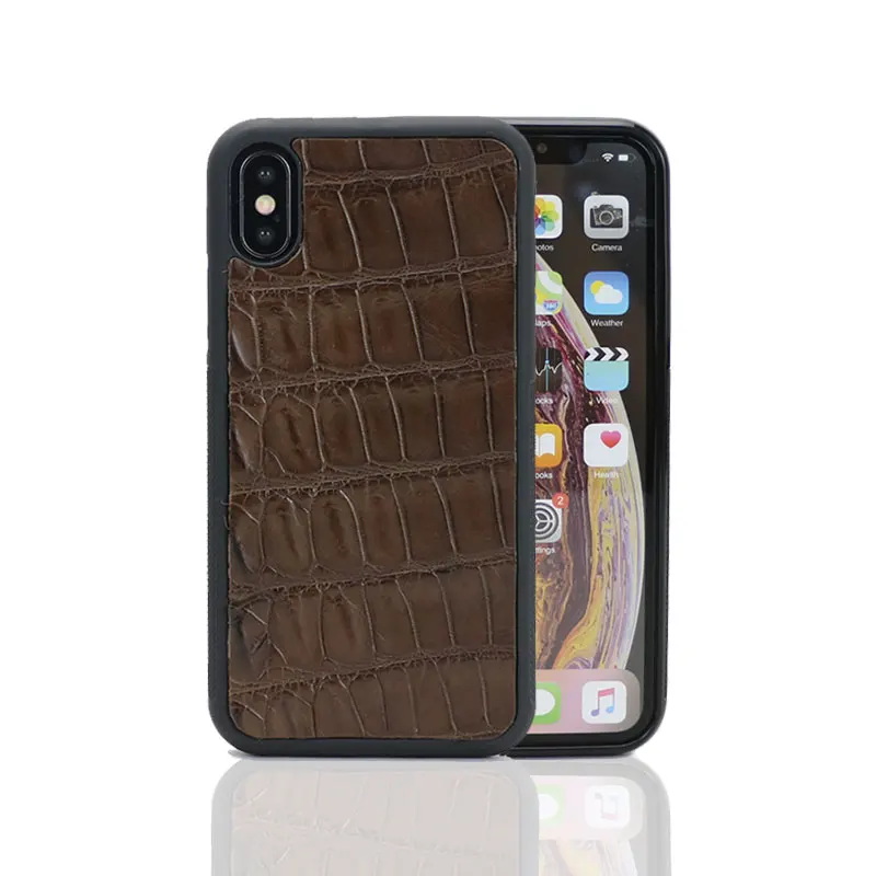 Роскошный монограммовый чехол из крокодиловый кожи с надписями для iPhone 7 8 Plus Xs MAS