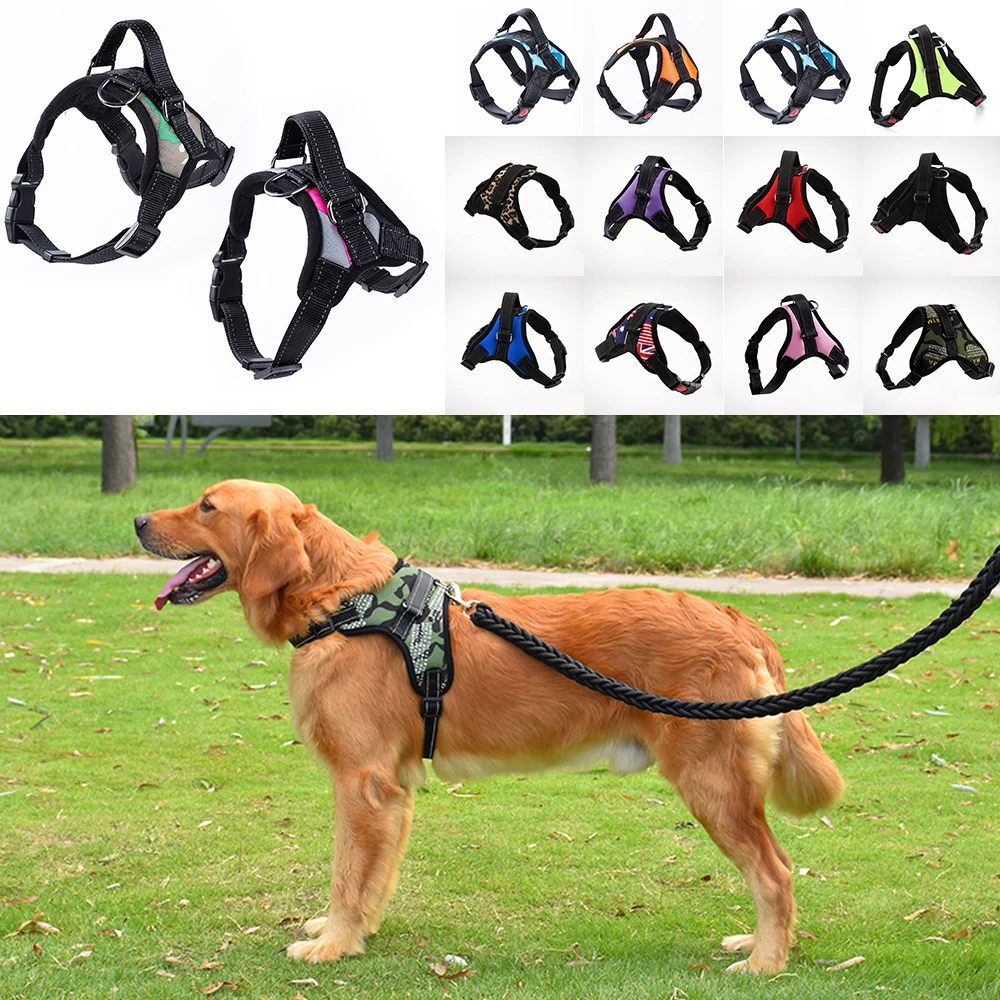 

Pet Dog and Cat Adjustable Harness with Leash Reflective and Breathable for Small and Large Dog Harness Vest Pet Supplies