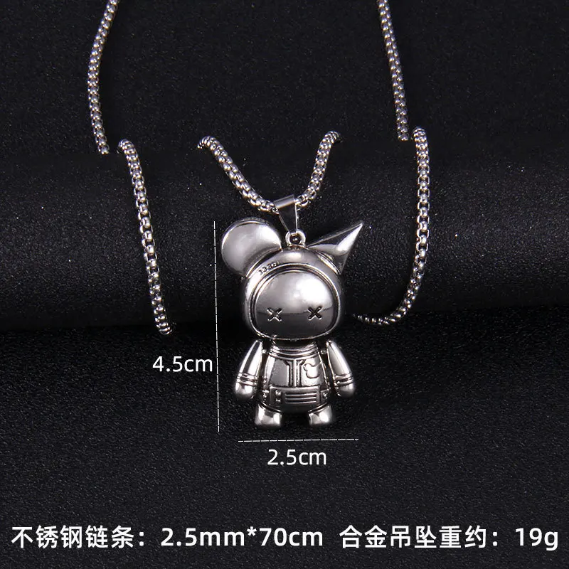 

Japanese and Korean style personality trend movable cute necklace niche design sense men and women Valentine's day couple gifts