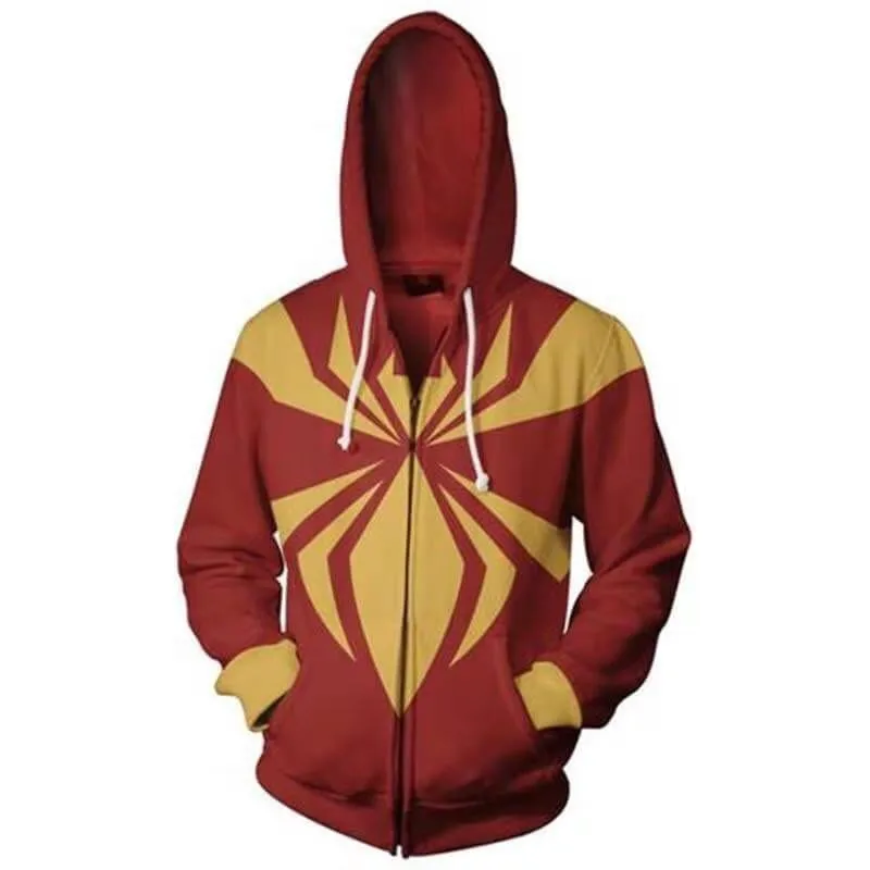 BIANYILONG 2018 Новая мужская и женская куртка с капюшоном изображением Человека паука