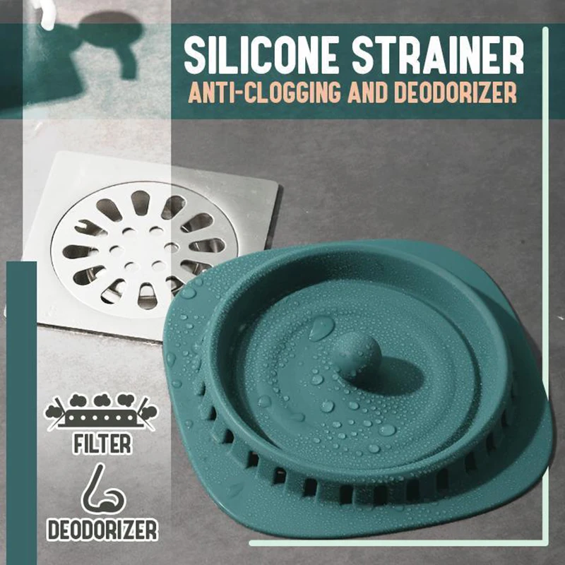 

Silicone Anti-Clogging Anti-smell Strainers Floor Drain Hair Stopper Bathtub Plug Bathroom Kitchen Basin Stopper Accessories FU