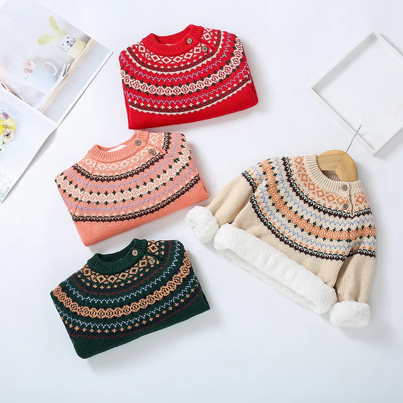 IENENS/зимние вельветовые свитера для малышей Одежда мальчиков и девочек Теплые