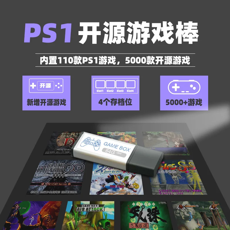 upgrade PS MINI Playsttion Game Bar-compatible Open Source Emulator128G/ 64G Built-in 5000+-game PS1 Mini Package | Электроника