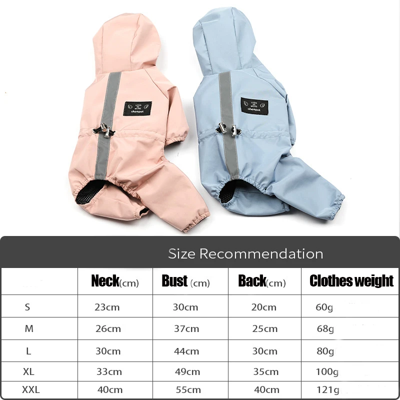 

Dropshipping PSM New Dog Coat Waterproof Reflective And Breathable Raincoat Fashion Pet Jacket Pet Four-Legged Clothing Supplies