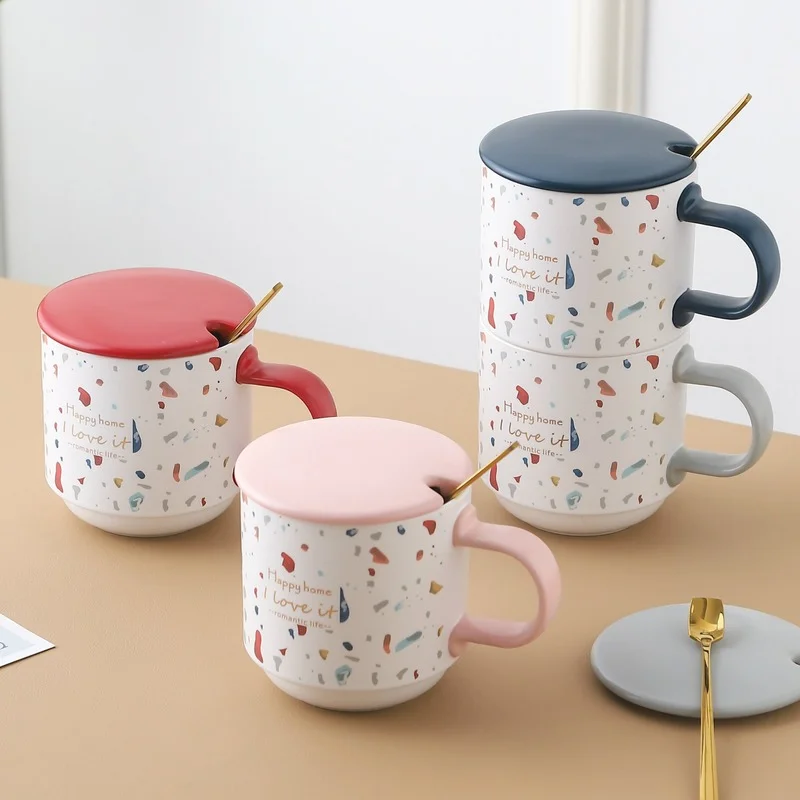 

Colorful Office Lady Ceramic Mug Creative Large Capacity Milk Cup Couple Gift Coffee Cup