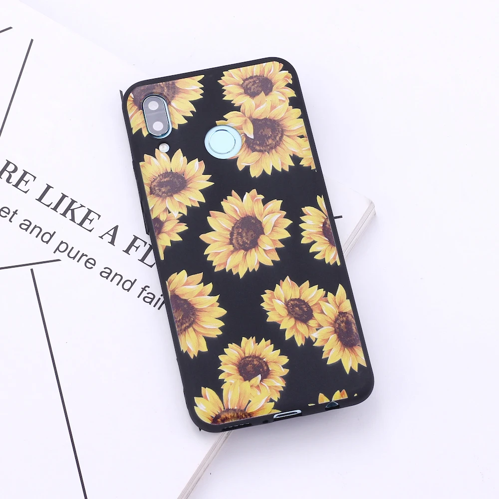 

For Huawei Honor Mate 10 20 Nova P20 P30 P Smart Daisy Sunflower Plant Cute Silicone Phone Case Cover Fundas