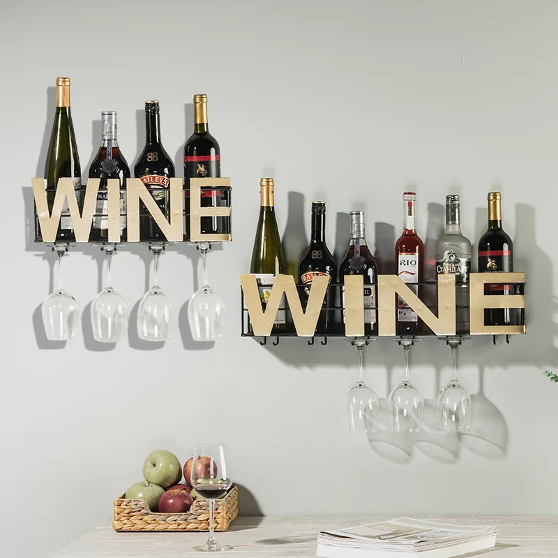 

Западный металлический Винный Стеллаж подвесной декоративный бокал для вина барная стойка Дисплей держатель для бутылки вина стекло Botellero ...
