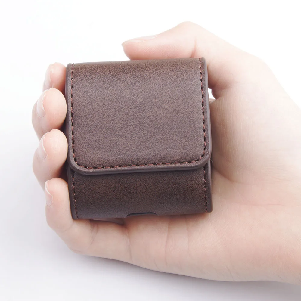 

Business Luxury Soft For Apple Airpods Case Accessories Fashion Leather Case For On AirPods Black Cover With Keychain hook 2020