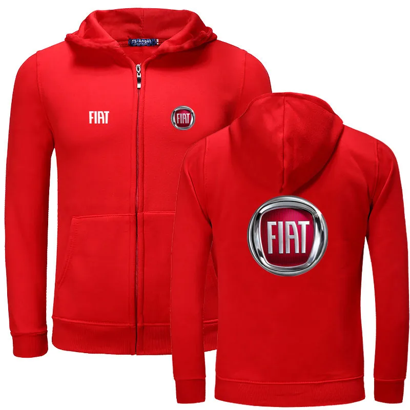 

NEW Plain Mens FIAT Zip Up Hoody Jacket Sweatshirt Hooded Zipper male Top Outerwear