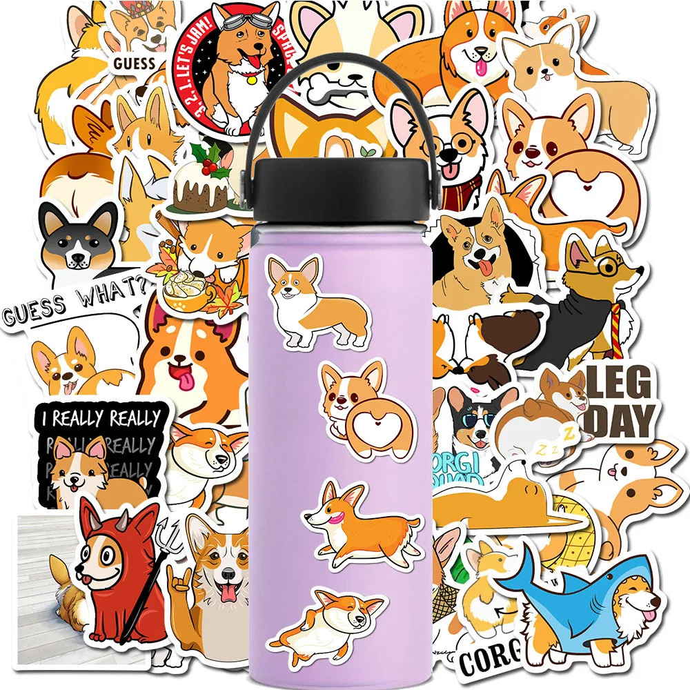 50 шт. водонепроницаемые наклейки на животных собак домашних Хаски корги для