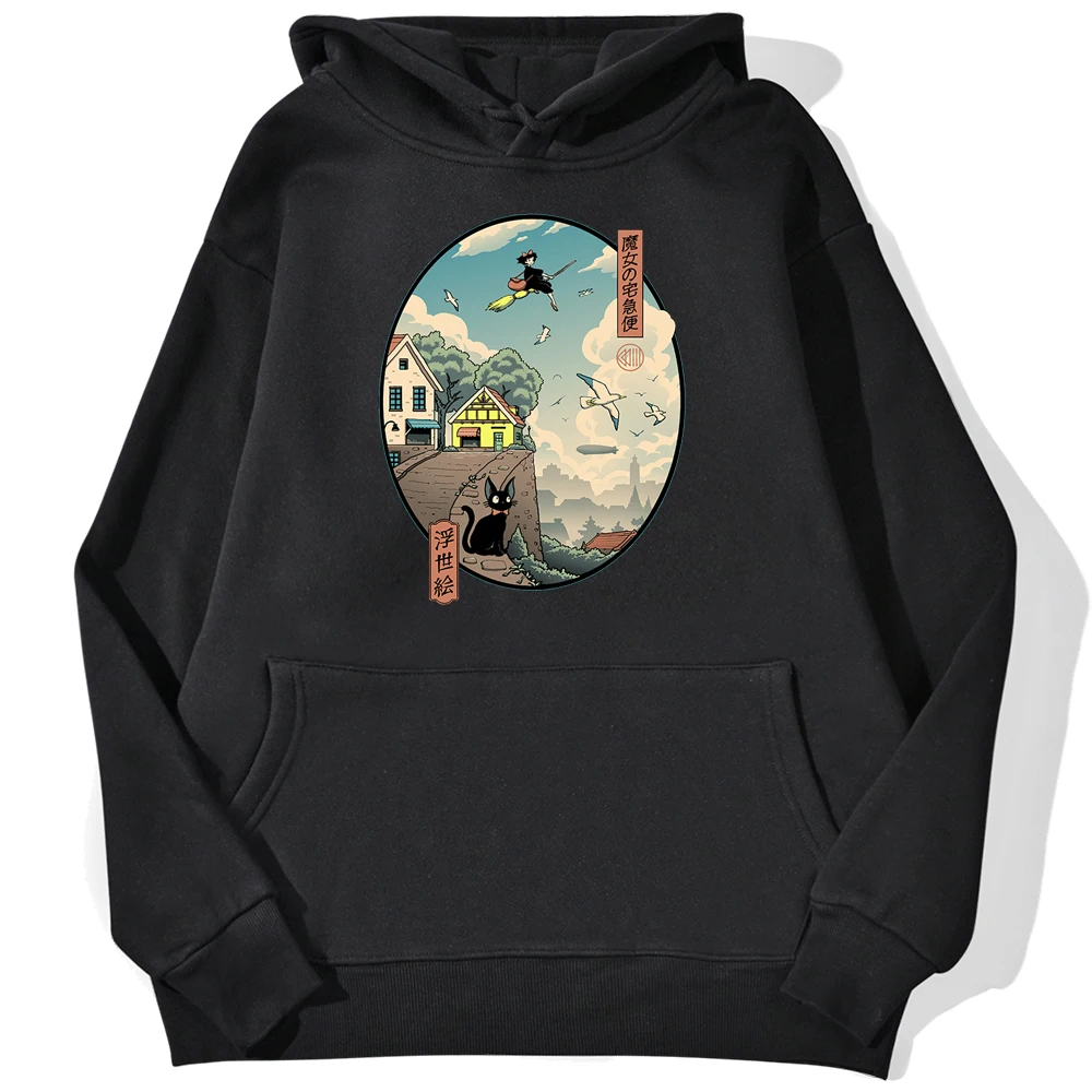 

Ukiyoe Kiki Delivery Service Print Hoodie Female Street Hip Hop Hoody Casual Sport Hoodies Loose Hot Sale Sweatshirts Women