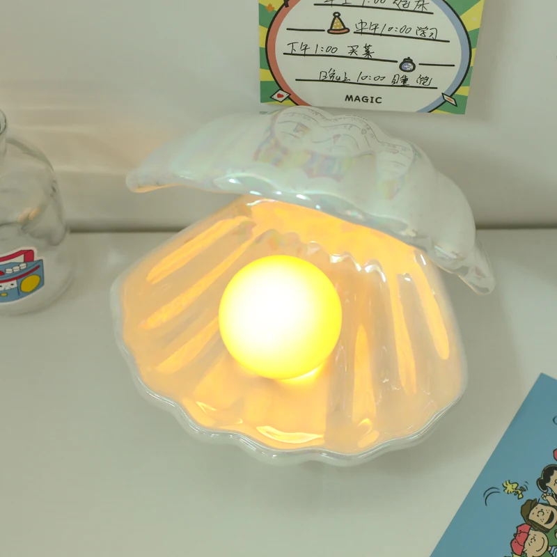 Ночник в виде морской ракушки прикроватная лампа сердца для девушек без