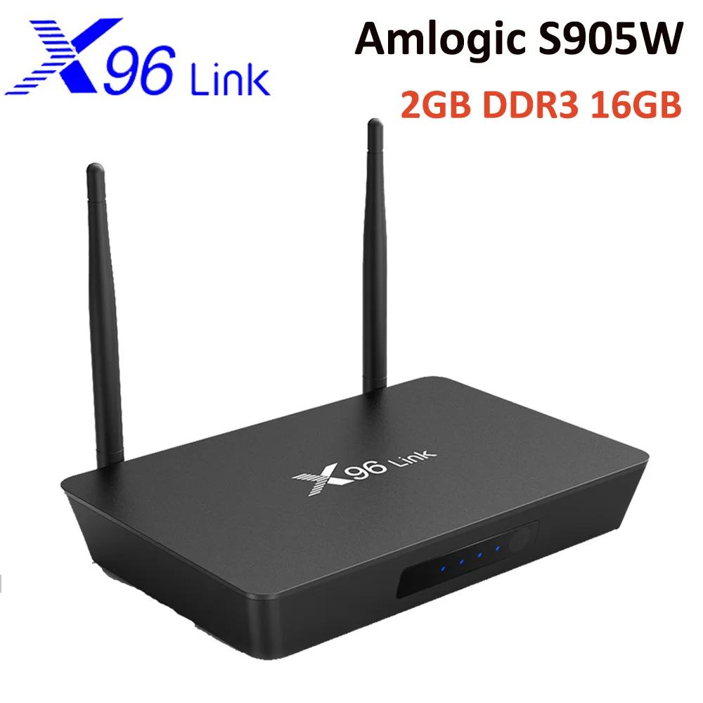 X96 Link Android коробка DDR3 2G 16G Amlogic S905W четырехъядерный 7 1 приставка 2.4G5G двойной wifi 100M LAN