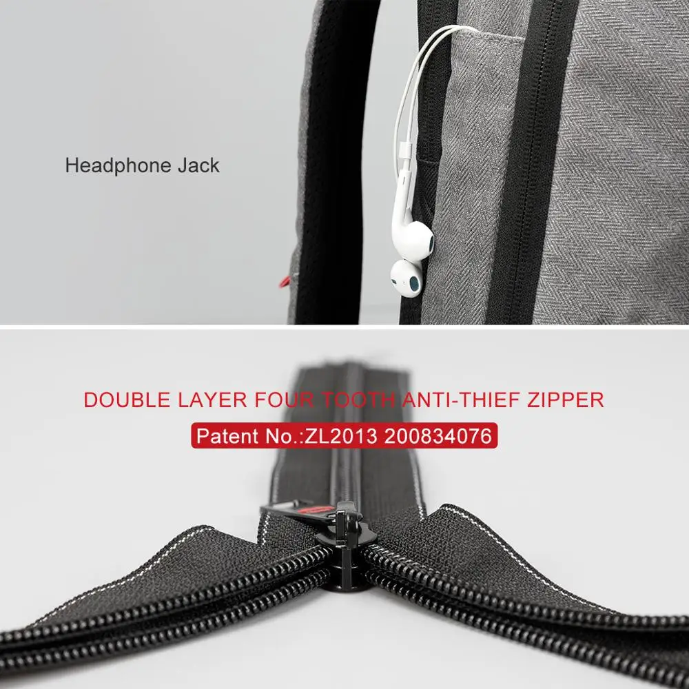 Вместительный рюкзак Tigernu с USB зарядкой Набор сумок|Мужские рюкзаки| |