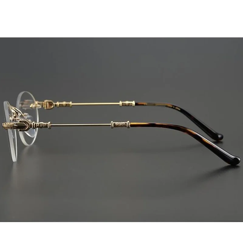 Роскошный дизайн ретро-винтажная круглая безободковая Серебристая оправа