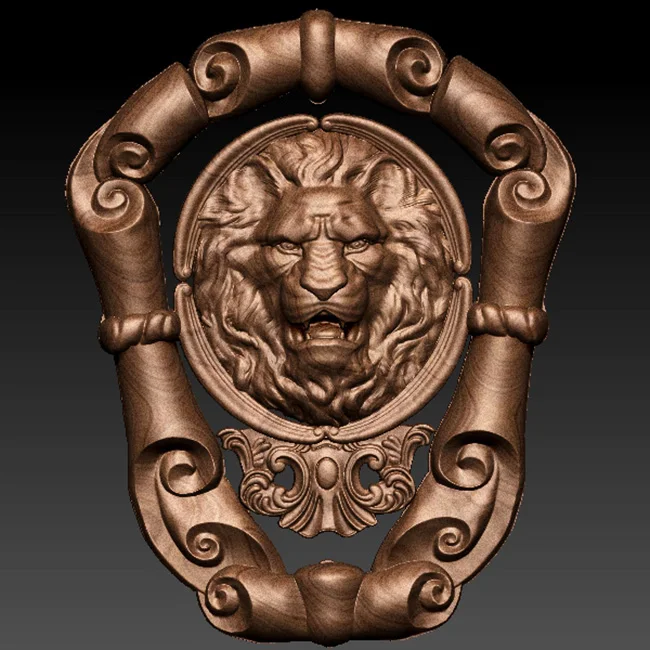 Рамка в форме Львиной головы 3D модель высокой четкости формате STL файл для ЧПУ