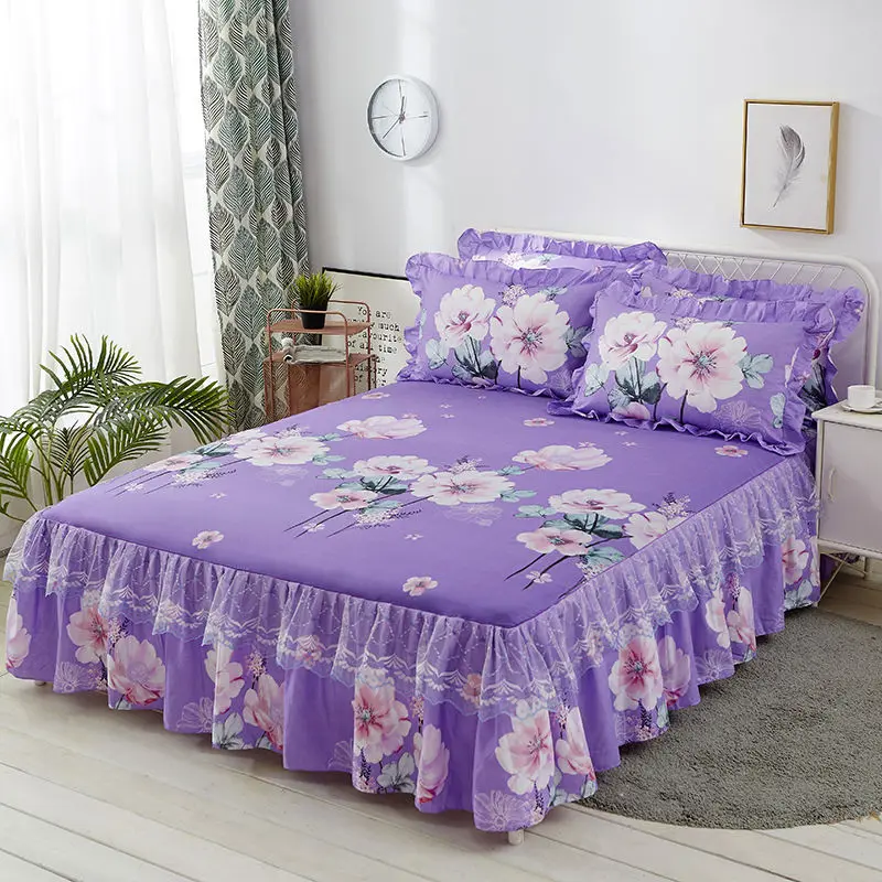 

Non-slip princess style lace bed skirt bedspread Simmons protective cover bed cover (no pillowcase)