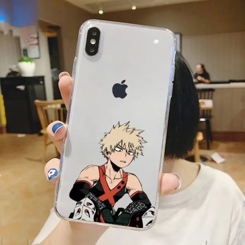 

Japan anime my hero academia Phone Case Transparent for iPhone 6 7 8 11 12 s mini pro X XS XR MAX Plus