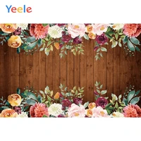 wooden board flower leaves newborn baby girl birthday backdrop photography custom photographic background for photo studio