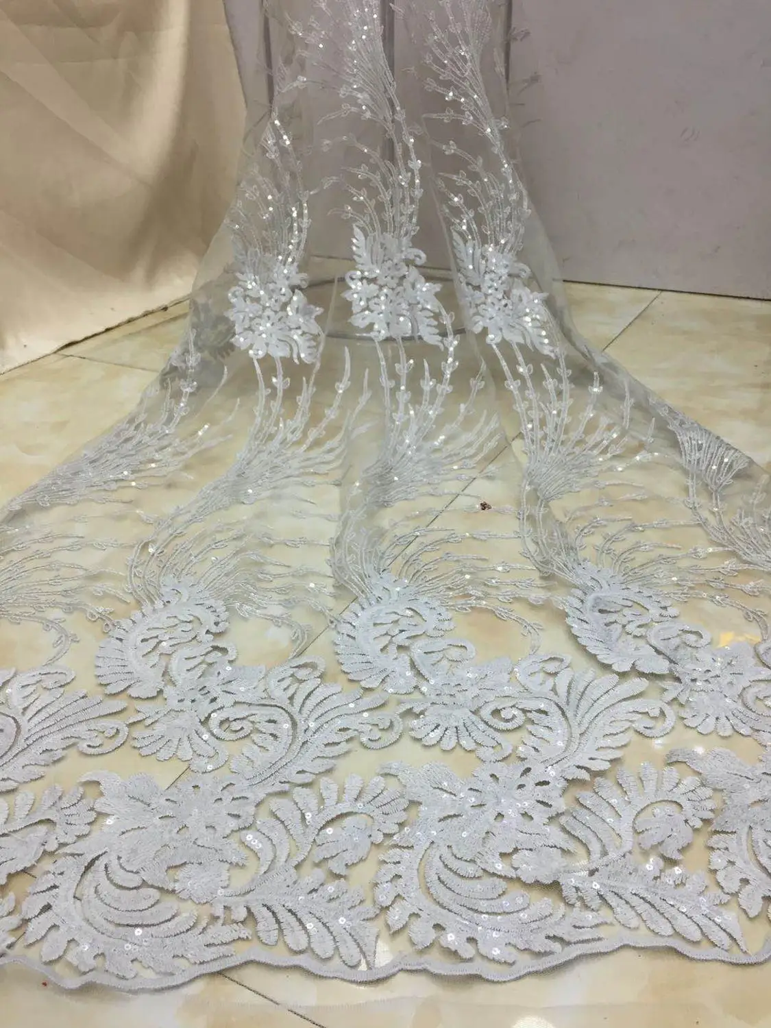 Высококачественная нигерийская 3D Свадебная кружевная ткань серое новейшее