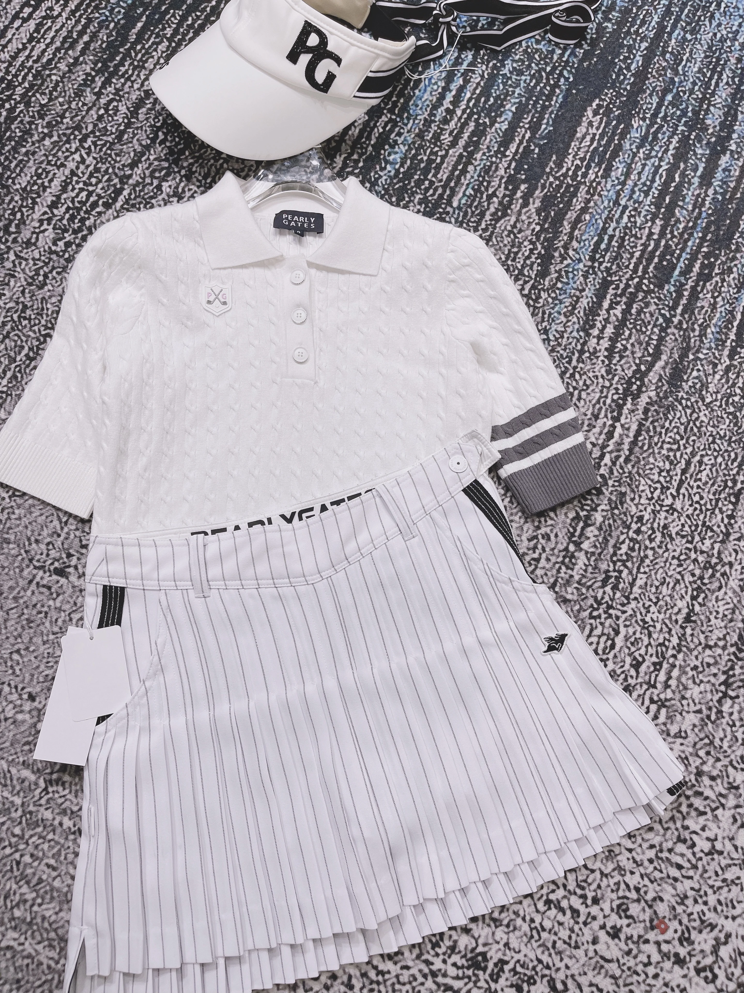 

PG Women Golf Shirt Knitted Sweater Short Sleeves For Fashion Ladies