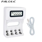 Умное зарядное устройство PALO AA с ЖК-дисплеем, интеллектуальное зарядное устройство 1,2 в для аккумуляторных батарей 1,2 в AA AAA Ni-Cd Ni-MH
