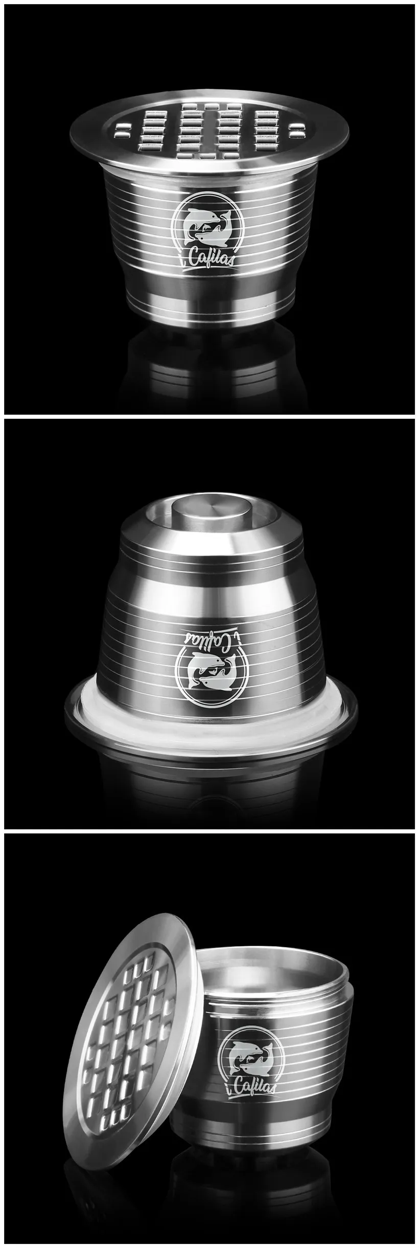 Капсулы из нержавеющей стали с квадратным отверстием Nespresso многоразовые капсулы