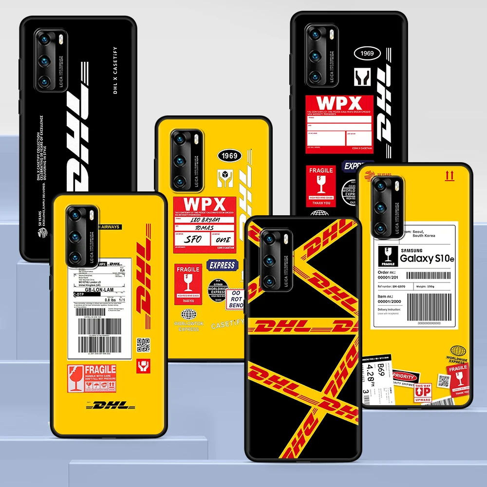 DHL Express чехол для Huawei P30 P Smart Z P40 Lite E P20 Y6 Y7 Y9 2019 Honor 8X Play 9A 50 20 9X Pro черный мягкий
