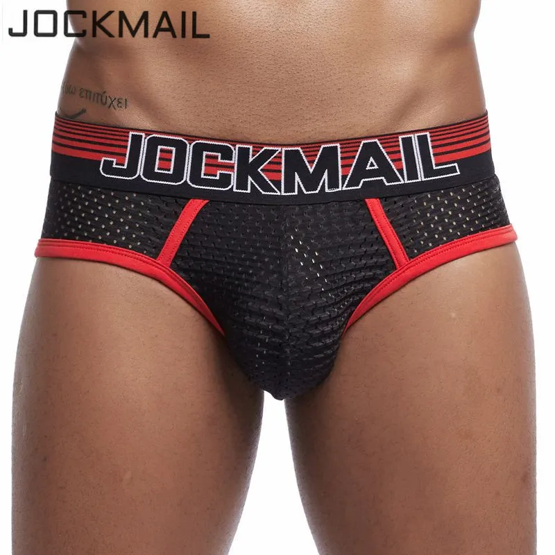 Мужские сетчатые трусы JOCKMAIL сексуальные мужские плавки дышащие Трусы слипы