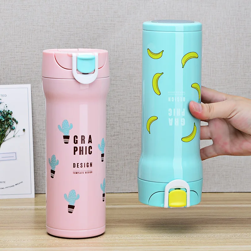 Портативный термосы фрукты Стиль термос для воды Студент Дети Вакуумный