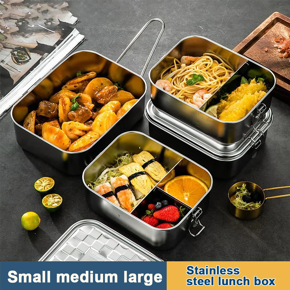 Bento Box Picnic Stainless Steel Sealed Leakproof Easy Clean Double Buckle Portable Lunch Container Home Kitchen For Kids Adults | Дом и сад