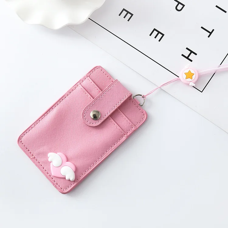 F Cardcaptor Sakura Card Captor мультфильм розовый брелок подвеска держатель идентификатор автобуса банковская карта Монета из искусственной кожи подвески-безделушки подарок - Цвет: F