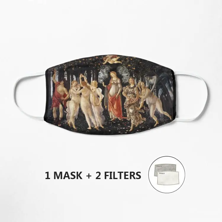 

Маска для лица Sandro Botticelli-Primivera-пружинная маска хлопковая ткань моющаяся фильтрующая карманная унисекс хлопковая
