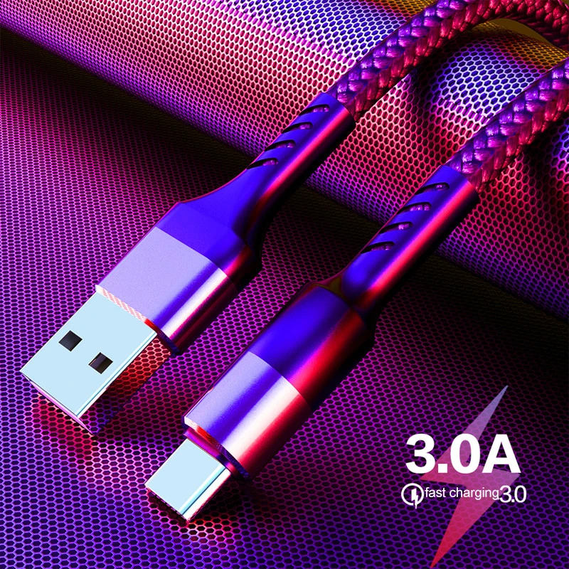 Микро USB кабель 3A быстрой зарядки Type C для зарядного устройства Xiaomi 8 Redmi Note Pro Android