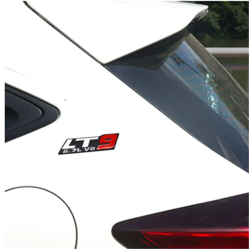 

DSYCAR 1Pcs Car Metal Badge Emblem 3D V8 LT1/LS3/LT9 Car Trunk Auto Logo Adhesive Decal Sticker For Dodg