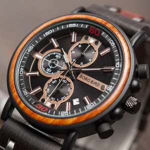 BOBO BIRD часы-браслет деревянные часы Для мужчин Наручные часы Дата показать светящиеся руки хронограф часы relogio masculino с подарочной коробкой