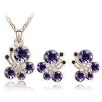 austria crystal butterfly ladies jewelry fashion jewellery sets