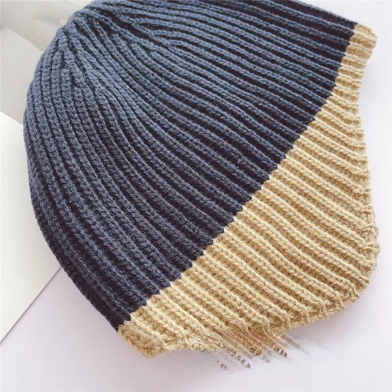 Детская вязаная шапка в японском стиле сезон осень-зима простые модные шерстяные