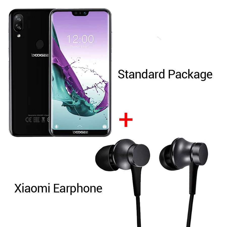 Black n Earphone DOOGEE N10 мобильный телефон Octa Core, 3 Гб оперативной памяти, Оперативная память 32GB Встроенная память 5,84 дюймов FHD+ 19:9 Дисплей 16.0MP Фронтальная камера 3360 мАч Android 8,1 4glte - Цвет: Black n Earphone